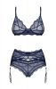 Komplet Obsessive Nightly Blue 3-PCS Set XS-2XL